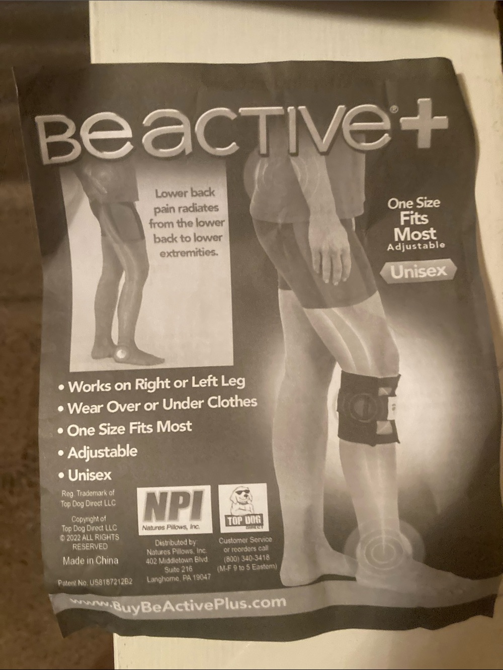 Active USA BeActive+ Knee Support Brace - Black